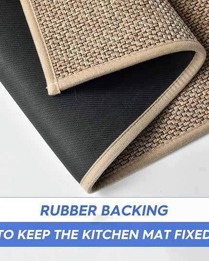 Artoid Mode Washable Non Slip Rubber Backing Kitchen Rugs Doormat, Absorbent Kitchen Floor Mats Front of Sink Kitchen Mats for Floor Home Decor 17x29 Inch
