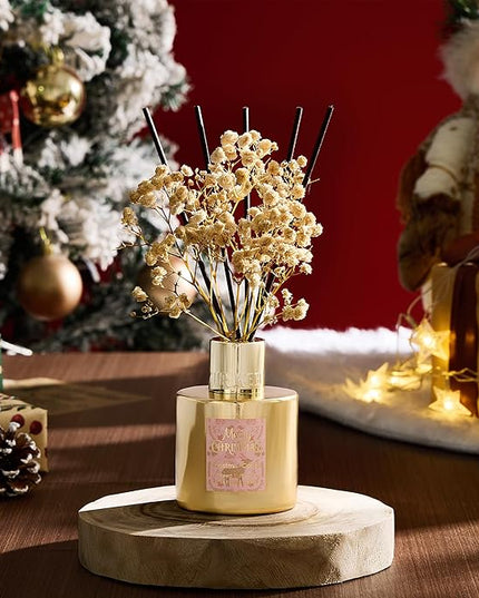 Airkeep Christmas Reed Diffuser Set - 3.38 fl oz (100 ml) Christmas Cookie Oil Diffuser with 8 Reed Sticks, Home Fragrance for Bathroom Shelf Decor
