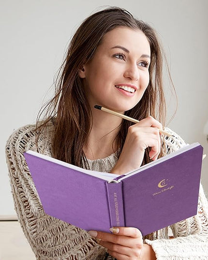 CAGIE Lined Journal Notebook for Women Girls, A5 Hardcover Linen Journals For Writing 256 Pages, Aesthetic Womens Diary, Gifts 8.3'' x 5.7'' Purple