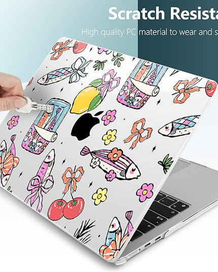DONGKE for M4 MacBook Air 13.6 Inch Case 2025 2024 2023 2022 Model A3240 A3113 A2681 M3 M2 Chip, Plastic Hard Shell Case Cover with Touch ID for MacBook Air 13 Inch M4 - Sardine