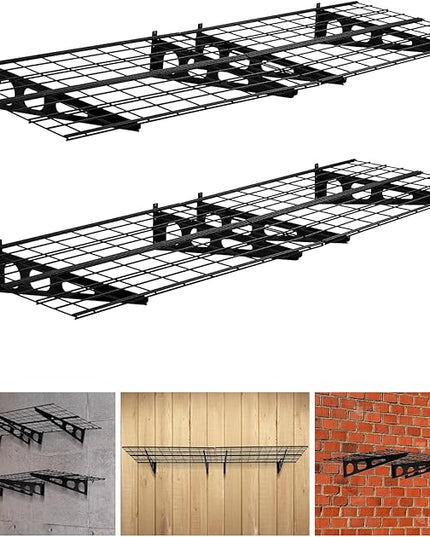 2-Pack Garage Storage Shelves, 75x24 Inch for Garage Shelving Wall Mounted, Heavy Duty Wall Shelf with 800 lbs Capacity