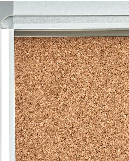 Pinboard Enclosed Bulletin Board 36 x 24 Inch Lockable Cork Noticeboard for School Office, Wall Display Case with Lock (Cork Board)