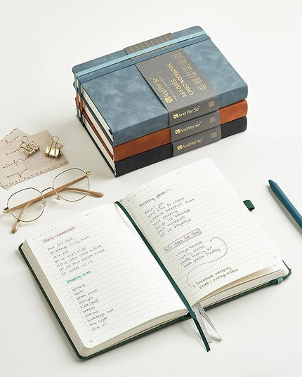 &And Per Se Lined Journal Notebook, 365 Pages, A5, 5.7'' x 8'' 100GSM Thick Paper, Journals for Writing, Hardcover Notebooks for Women Men (Green)