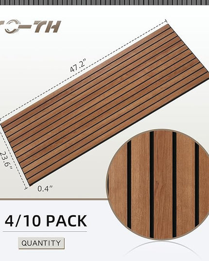 TO-TH Wood-Look Acoustic Wall Panels, 10 Pack 47.2” x 23.6” Sound Panels, Decorative Wood Panels for Wall Sound Dampening Panels for Home, Office, Basement, Cherry with Mitered Edges