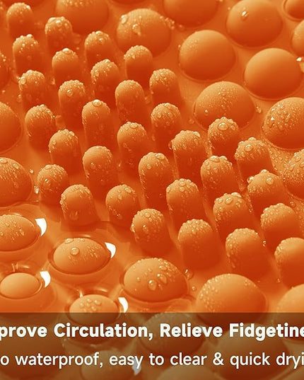Foot Rest for Under Desk at Work, Home Office Foot Stool, Ottoman Foot Massager for Plantar Fasciitis Relief, Soft Silicone Footrests, Anti-Fatigue (Orange)