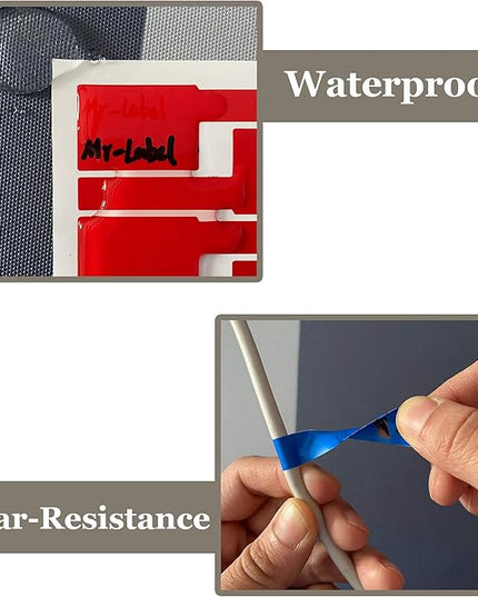 Mr-Label® (20 Sheets, 600 Labels) Blue Self-Adhesive Cable Label - Waterproof | Tear Resistant | Durable - with Online Print Tool - for Laser Printer
