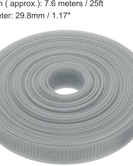 uxcell Expandable Sleeving,1 3/16-inch 25ft Cable Sleeve, Gray