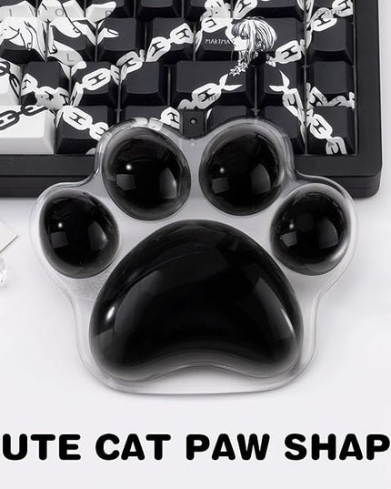 Black Cat Paw Wrist Rest Pad for Mouse Ergonomic, Cute Silicone Wrist Rest Support Cushion Pad Comfort Soft Hand Pain Relief Pad for Home Laptop&Computer