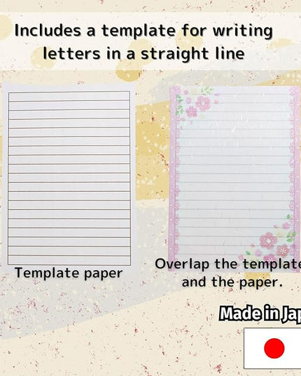 Iyo Washi Printable Stationery Paper 15 Sheets (9.7 x 6.9 inch) Made in Japan, Japanese Pink Flowers Stationery Paper, Inkjet Printer, for Letter Writing, Greeting Card
