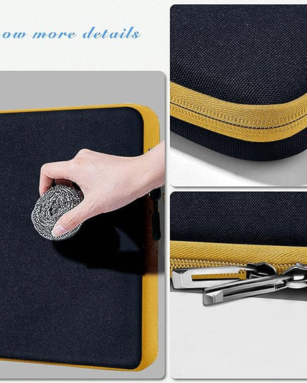 Slim Laptop Case 13.3 14 inch Sleeve, Rainproof & Shockproof Carrying Case for Notebooks Compatible with MacBook Pro 14" and All Models 13.3" MacBook Air/Pro, Most Popular 13"-14" PC,Black-Yellow