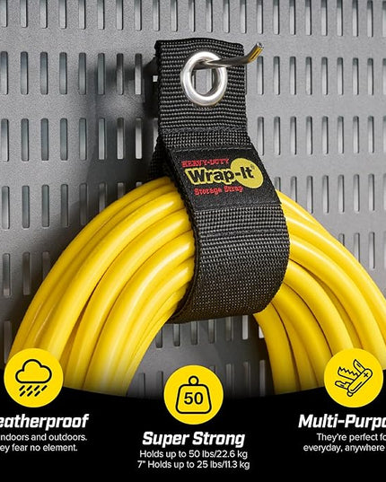 Heavy-Duty Wrap-It Storage Straps (Assorted 6 Pack) - Stocking Stuffer for Dad Extension Cord Organizer, Cable Straps for RV Accessories
