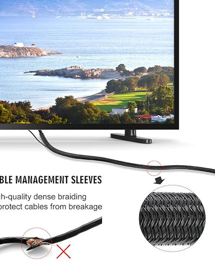 25ft - 1/4 inch Cord Protector Cable Sleeve Split Wire Loom Tubing for Power Cord Audio USB Cable, Cord Sleeve Cable Management for TV Computer, Cord Protectors from Pets Chewing, Black