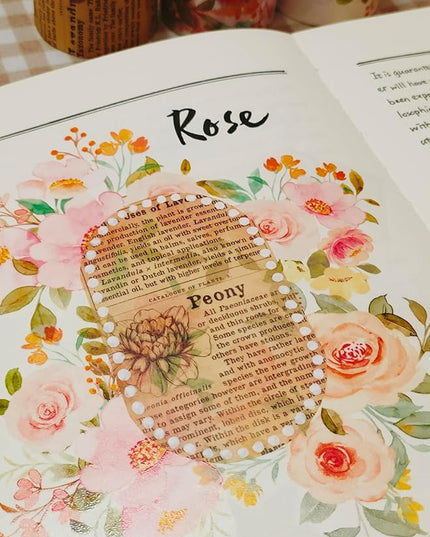 WT Floral PET Tape for Scrapbook Junk Bullet Journaling Supplies, Colored Masking Decorative Tape for Bible Study and Craft Supplies, Width 6cm, Length 5 M(Flower Corridor Wide PET Tape, One Roll)
