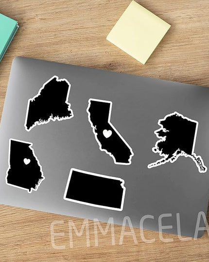 (3PCS) Virginia State Map Stickers, US State Stickers - Waterproof Vinyl Decals for Tumblers, Water Bottles, Laptops, Books, Scrapbooks, Great for Virginia Lovers 3 x 1.5 Inch