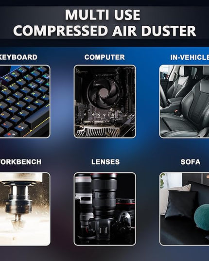 Compressed Air Duster - 180,000 RPM Electric Air Duster - with Brushless Motor, 3-Gear Adjustable Air Duster - for Keyboard, PC, Car, Air Bed, and Home Cleaning (X11)
