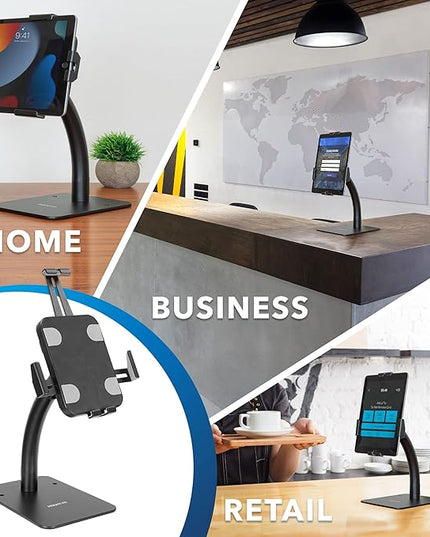 Mount-It! Anti-Theft Tablet Kiosk Countertop Stand | Universal Fit Retail Tablet Stand Compatible with 7.9" to 11" iPad and Samsung Tablets | Retail Kiosk, Black