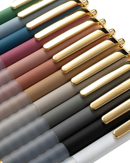 Linbsunne Ballpoint Pens Black Medium Point 1mm Pen with Super Soft Grip Ball Point Pen for Men Women Retractable Pens