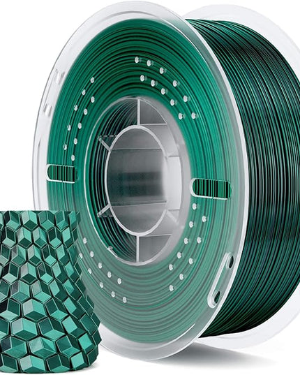 ELEGOO Silk PLA Filament 1.75mm Dual Color Black Green 1KG, Shiny 3D Printer Filament Dimensional Accuracy +/- 0.05mm, 1kg Spool(2.2lbs) Fits for Most FDM 3D Printers