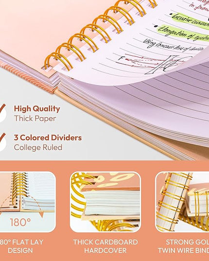Spiral Notebook - 10.25" x 7.25" Spiral Journal Notebooks College Rule, Cute Notebook Journal for Note Taking Women Writing School, Notebooks for Work, 100 GSM, 300 Pages (Better)