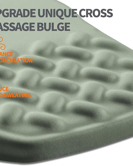 Ergonomic Slope Mouse Pad Wrist Support, Wrist Rest Mousepad for Carpal Tunnel Pain Relief with Massage Bulge and Slow Rebound Memory Foam (12x8 inch, Light Green)