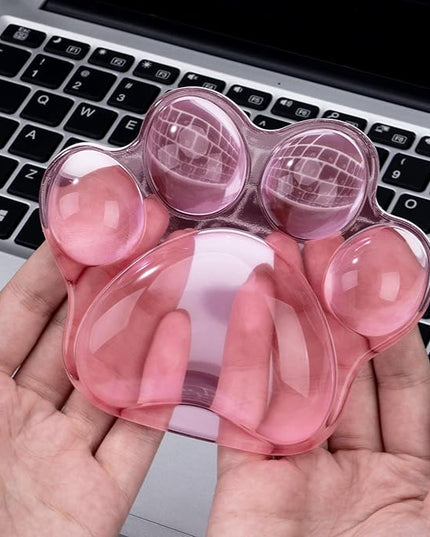 Ergonomic Pink Cat Paw Silicone Wrist Rest Pad for Mouse, Computer Mouse Wrist Support for Arm Pain Relief, Pink Cat Paw Hand Wrist Cushion for Home and Office Working Gaming Anti-Fatigu