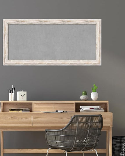 Amanti Art White Framed Magnetic Board 25x53 Oversize Vision Board for use with Magnets, 100% Metal Sheet to Display Items as Office Decor or for Home Organization in mudroom, Kitchen or Kids Room