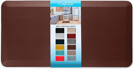 ComfiLife Anti Fatigue Floor Mat – 3/4 Inch Thick Kitchen Mats for Floor, Standing Desk Mat, Kitchen Rug – Comfort at Home, Office – Durable – Stain Resistant – Non-Slip Bottom (20" x 39", Brown)