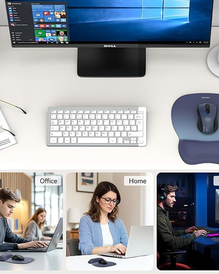TECKNET 2 Pack Gel Mouse Pad with Wrist Rest, Ergonomic Office Mousepad with Wrist Support - Non-Slip & Smooth Surface Comfortable Desk Accessories Mat for Office, Gaming and Study - Gradient