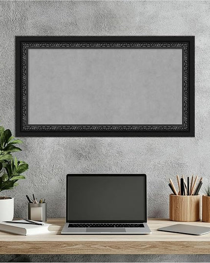 Amanti Art Black Framed Magnetic Board 16x28 Small Vision Board for use with Magnets, 100% Metal Sheet to Display Items as Office Decor or for Home Organization in mudroom, Kitchen or Kids Room