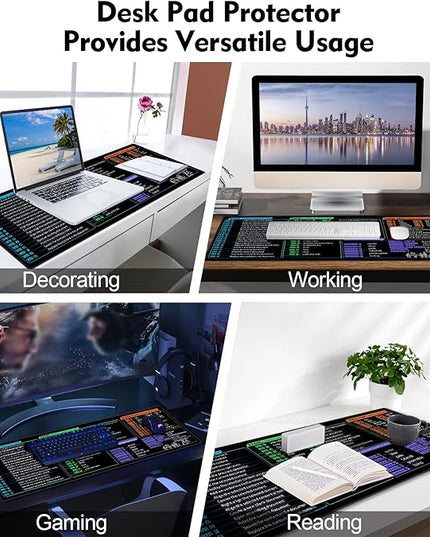 Galdas Gaming Mouse Pad XXL XL Large Long Extended Big Mousepad Non-Slip Rubber Keyboard Desk Pad with Stitched Edges for Laptop Home Office (31.5x11.8x0.08 Inch) … (Shortcut Keys Mac)