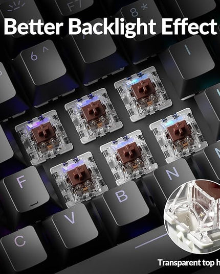 Keychron Super Switch - 110PCS Brown Tactile Mechanical Keyboard Switches, Factory Pre-Lubed, 55gf Actuation, Single-Stage Spring, 5-Pin Hot-Swappable, SMD LED Compatible for Midway Office & Gaming