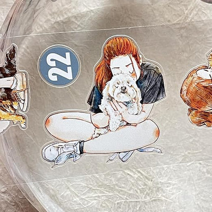 DingDing Vol7-22 Little Sweetheart,My Cute Dog,Kiss-Cut Clear PET Tape Stickers,2.36 in x 10.94 YD,Original Design,for Scrapbook Supplies,Scrapbook Tape Stickers,Junk Journal Supplies