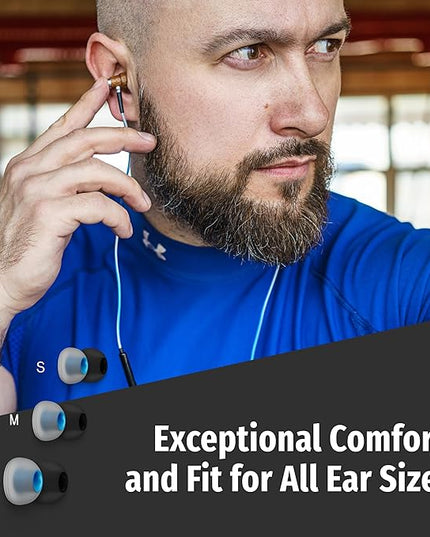 Symphonized NRG 3.0 Wired Earbuds with Microphone, Wooden Phone & Laptop Headphones, 90% Noise Cancelling Corded Earphones with 3.5mm Jack (Blue)