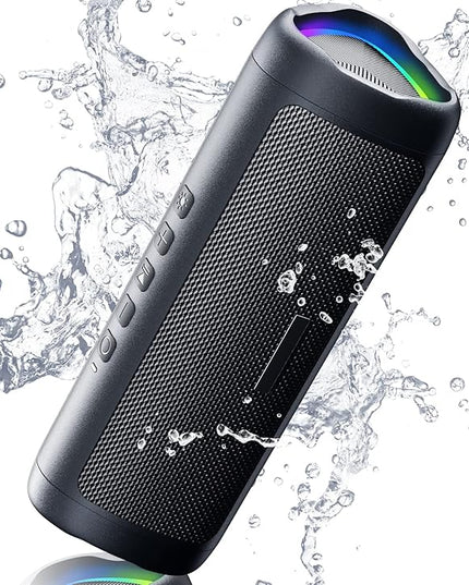 Bluetooth Speaker with HD Sound, Portable Wireless, IPX5 Waterproof, Up to 20H Playtime, TWS Pairing, BT5.3, for Home/Party/Outdoor/Beach, Electronic Gadgets, Birthday Gift (Black)