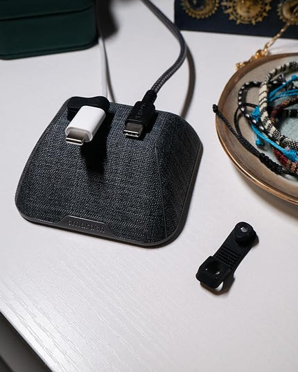 Smartish® Magnetic Cord Holder - Cable Wrangler Organizer with Magnet Clips for Charger Management on Desktop, Nightstand, or Side Table for All Cables, USB-C, Lightning Cables - Teal Me More