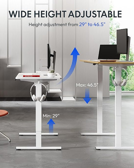 FLEXISPOT 40x24 Inch Electric Height Adjustable Standing Desk for Home & Office, Splice Board Desk for Computer Workstation, Study, or Creative Setup, Maple