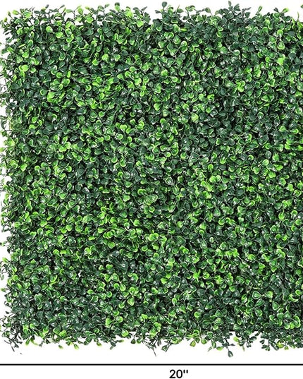 Sunnyglade 12 Pieces 20"x 20" Artificial Boxwood Panels Topiary Hedge Plant, Privacy Hedge Screen Sun Protected Suitable for Outdoor, Indoor, Garden, Fence, Backyard and Decor (12PCS)