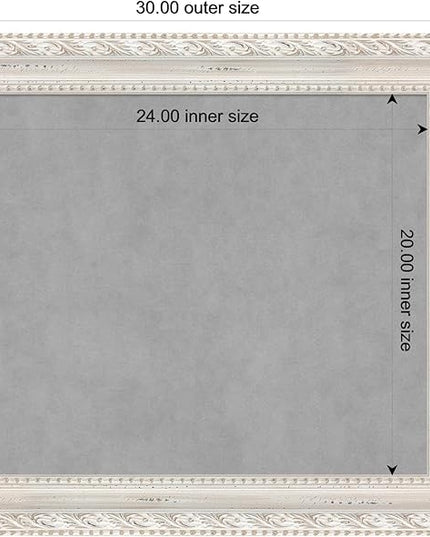 Amanti Art White Framed Magnetic Board 26x30 Medium Vision Board for use with Magnets, 100% Metal Sheet to Display Items as Office Decor or for Home Organization in mudroom, Kitchen or Kids Room