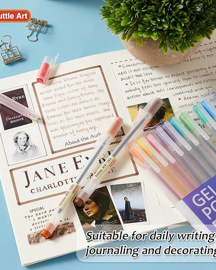 Shuttle Art Gel Ink Ball Point Pens, 15 Colors Japanese Style Pens, 0.5mm Fine Ballpoint Pens Quick Drying for Writing Journaling Home, School and Office Stationery Supply