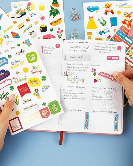 Clever Fox Seasonal Planner Stickers – 600+ Month, Holiday, Washi Tape & Seasons Stickers for Monthly Journal & Calendar – 18 Sheets (Seasonal Pack)