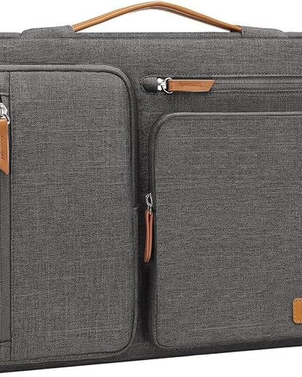 MOSISO 360 Protective Laptop Case 16 inch, 15-15.6 inch Laptop Sleeve Compatible with MacBook Pro 16, HP, Acer, Dell, Lenovo, ASUS, Side Open Carrying Case with 4 Zipper Pockets&Handle, Taupe Gray