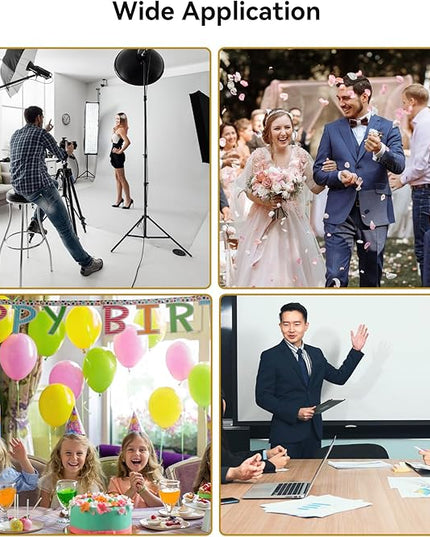UTEBIT T-Shape Backdrop Stand Support Kit 6.6x5ft, Adjustable Photo Backdrop Stand with 3 Strong Spring Clamps, Photography Videography Studio Green Screen Backdrop Stand Portable for Parties