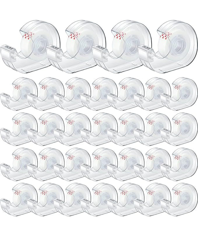 Yahenda 32 Pcs Invisible Tape and Refillable Dispensers Bulk 0.7 x 985 Inches Transparent Tape Refills Desk Dispenser for Office Home School