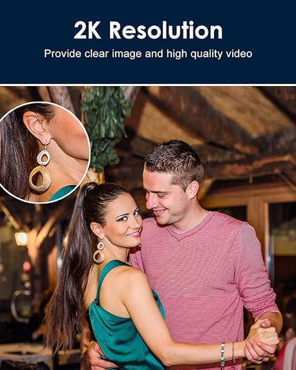 Angetube Webcam, 2K Streaming Webcam with Ring Light, HDR Laptop Camera with Remote, Dual Stereo Microphone and Privacy Cover, Auto Focus 5X Zoom in, Computer Camera for Zoom/Skype/Teams/Webex