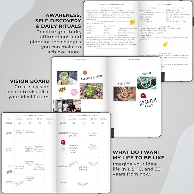 Clever Fox Planner Schedule – Undated Weekly & Monthly Life Planner with Time Slots, Appointment Book & Daily Organizer, A5 (Black)