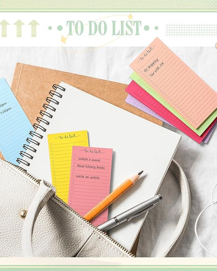 Censen 10 Pack 500 Sheets To Do List Notes Daily Checklist Notepads with 50 Sheets Each Undated Color Memo Pad Block Shopping List Pad Weekly Plan Notepad Organizer Planners(Bright Color,Lined)