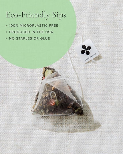 Art of Tea | Mint Green Tea | 12 Count Pyramid Tea Bag Sachets