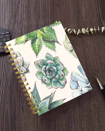 iampanda Spiral Journal Notebook,Strong TwinWire Binding with Premium Paper for Girl Women,Watercolor Design 60 Sheets A5 College Ruled NotebookJournal,Perfect for School Office Home Gifts,Cute