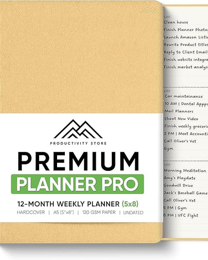 Undated, 2026 Planner, 5.8” x 8.3” - The #1 Productivity Planner to Achieve Your 2026 Goals - Planner 2026-2027 by PRODUCTIVITY STORE (A5, CREAM)