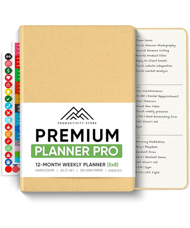Undated, 2026 Planner, 5.8” x 8.3” - The #1 Productivity Planner to Achieve Your 2026 Goals - Planner 2026-2027 by PRODUCTIVITY STORE (A5, CREAM)